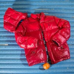 Polo Ralph Lauren Kids Bright Red Down Filled Puffer Jacket Size 8